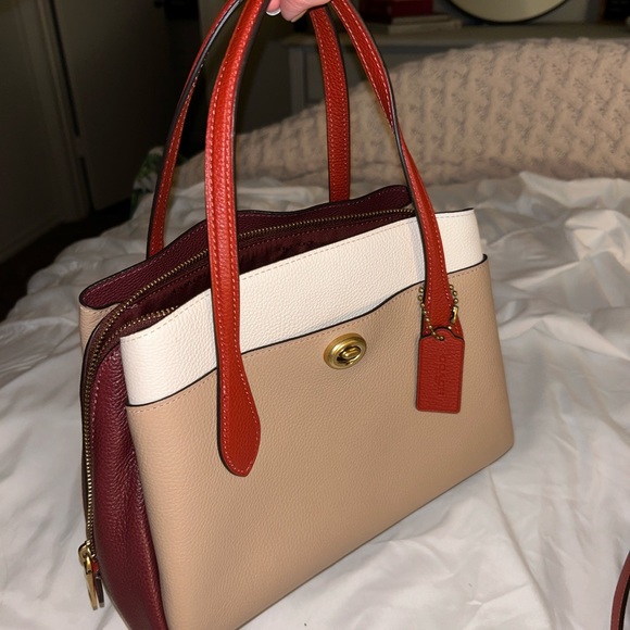 Coach Restored Lora Carryall 30 In Colorblock - Picture 2 of 8